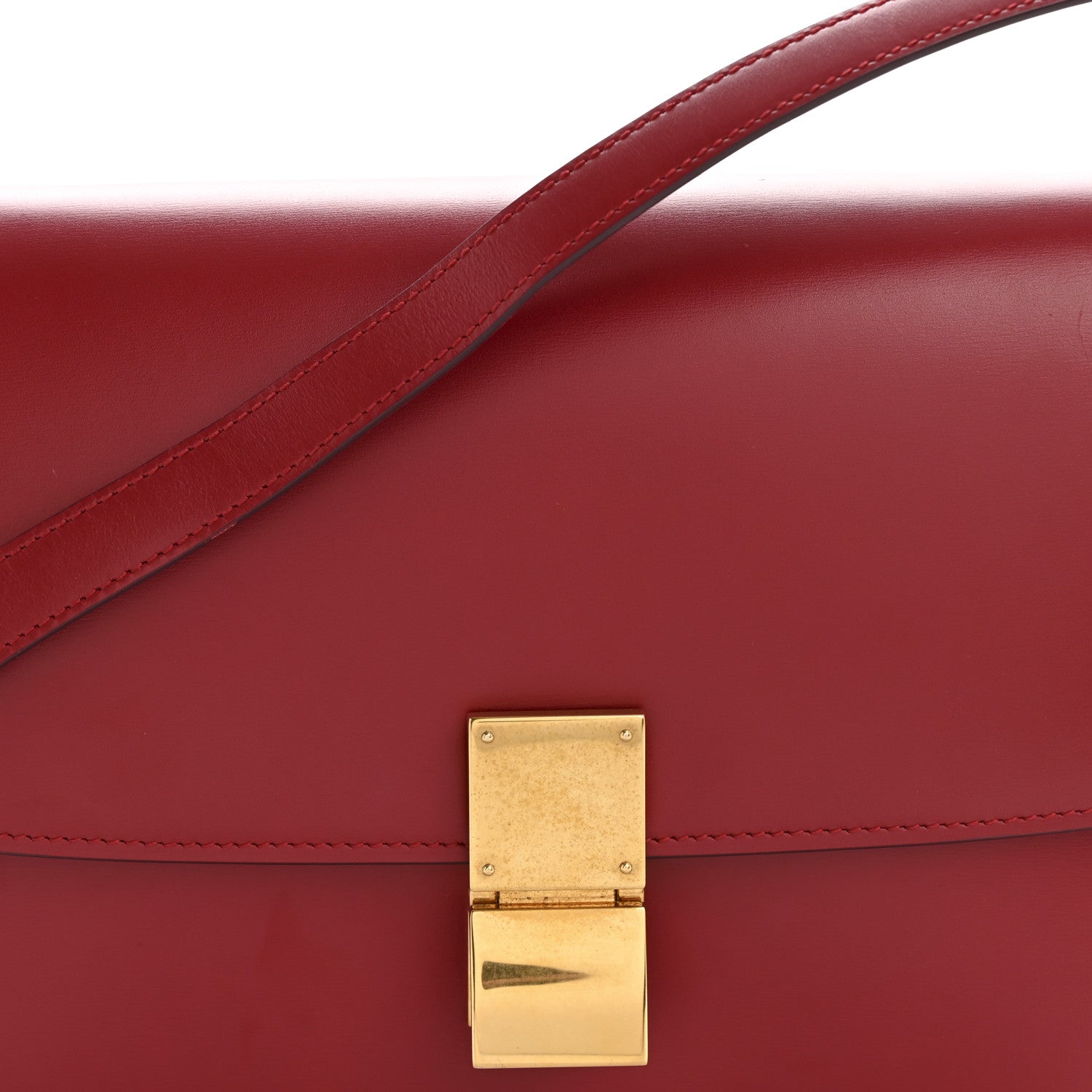 Celine Box Calfskin Medium Classic Box Flap Bag Red 8 of 13