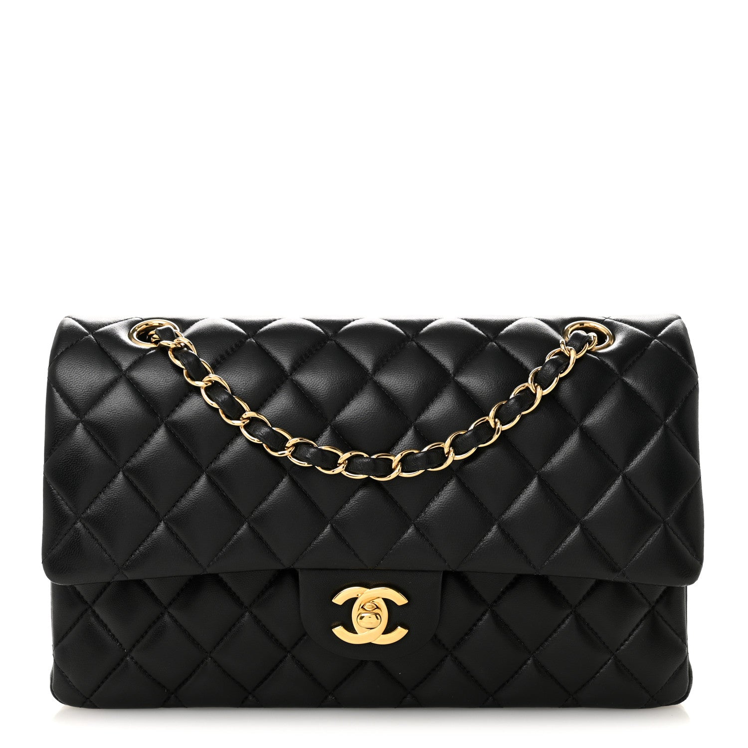 Chanel Lambskin Quilted Medium Double Flap Black 1 of 12