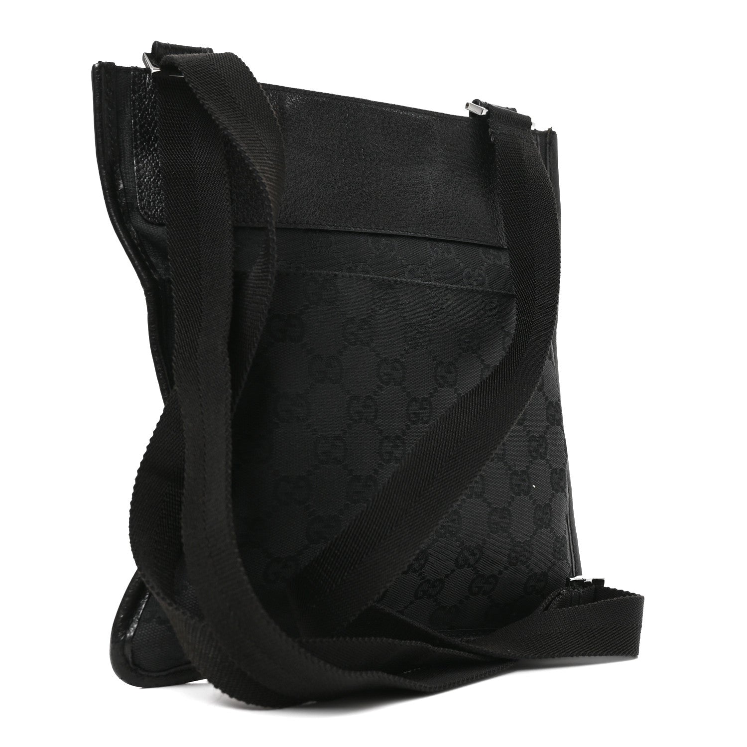 Gucci GG Monogram Messenger Crossbody Bag Black 2 of 9