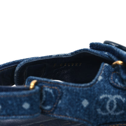 Chanel Printed Denim CC Dad Sandals 38 Dark Blue 9 of 10