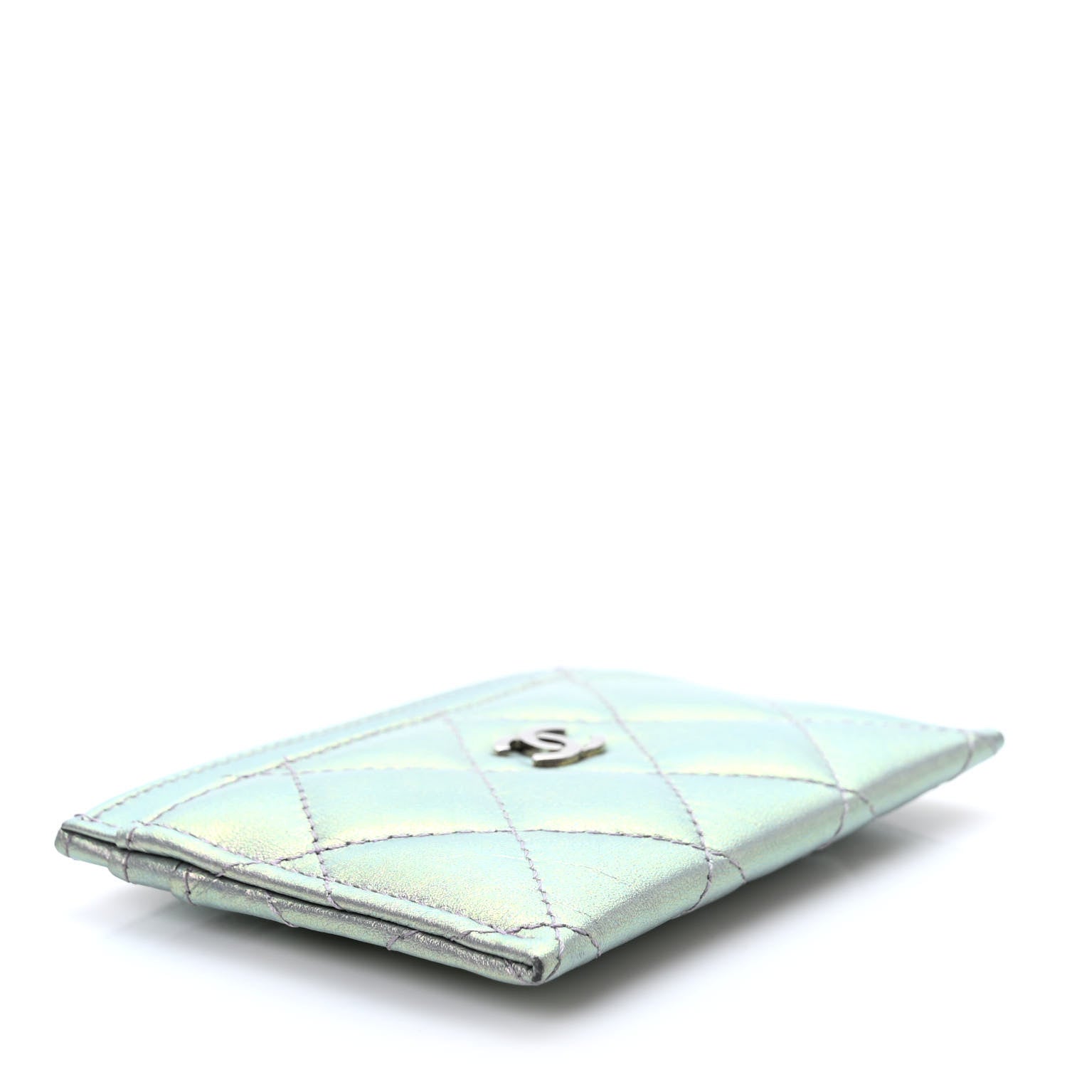 Chanel Iridescent Lambskin Quilted Card Holder Ivory 4 of 7