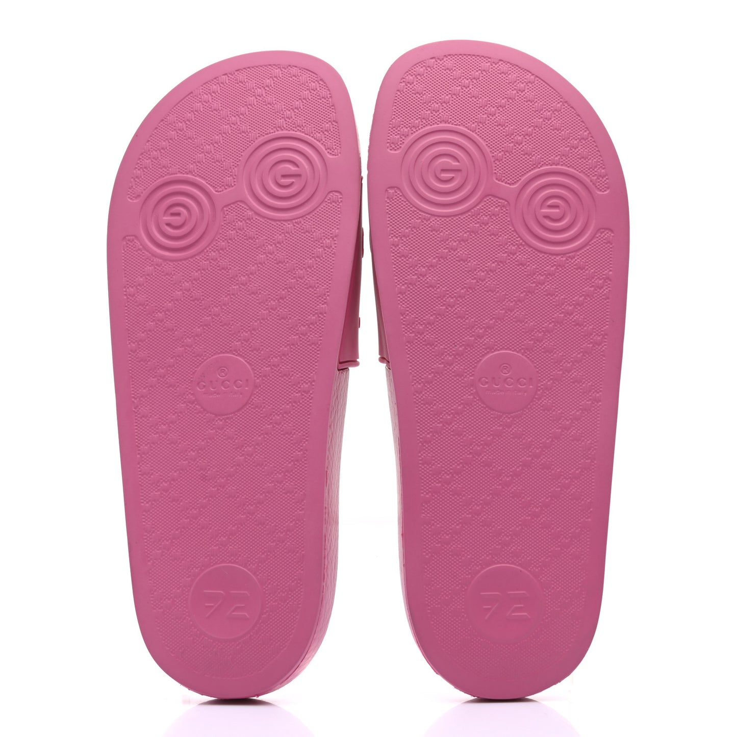 Rubber Womens Logo Slide Sandals 38 Fuchsia