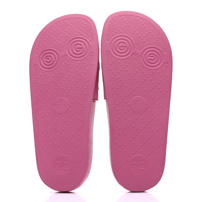 Gucci Rubber Womens Logo Slide Sandals 38 Fuchsia 5 of 7