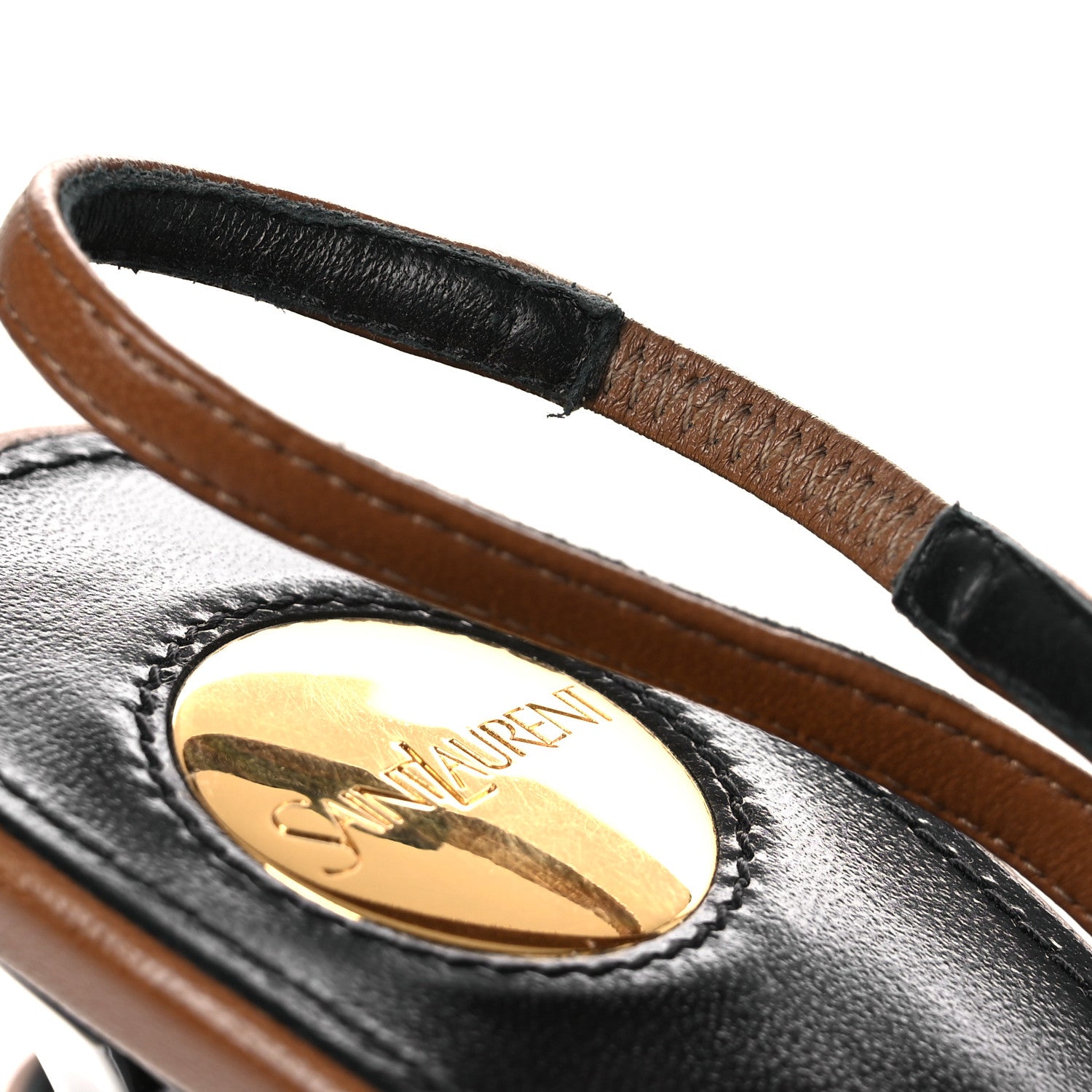 Saint Laurent Nappa Babylone Breteuil Slingback Pumps 39 Macadamia 12 of 15