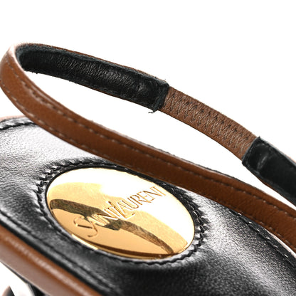 Saint Laurent Nappa Babylone Breteuil Slingback Pumps 39 Macadamia 12 of 15