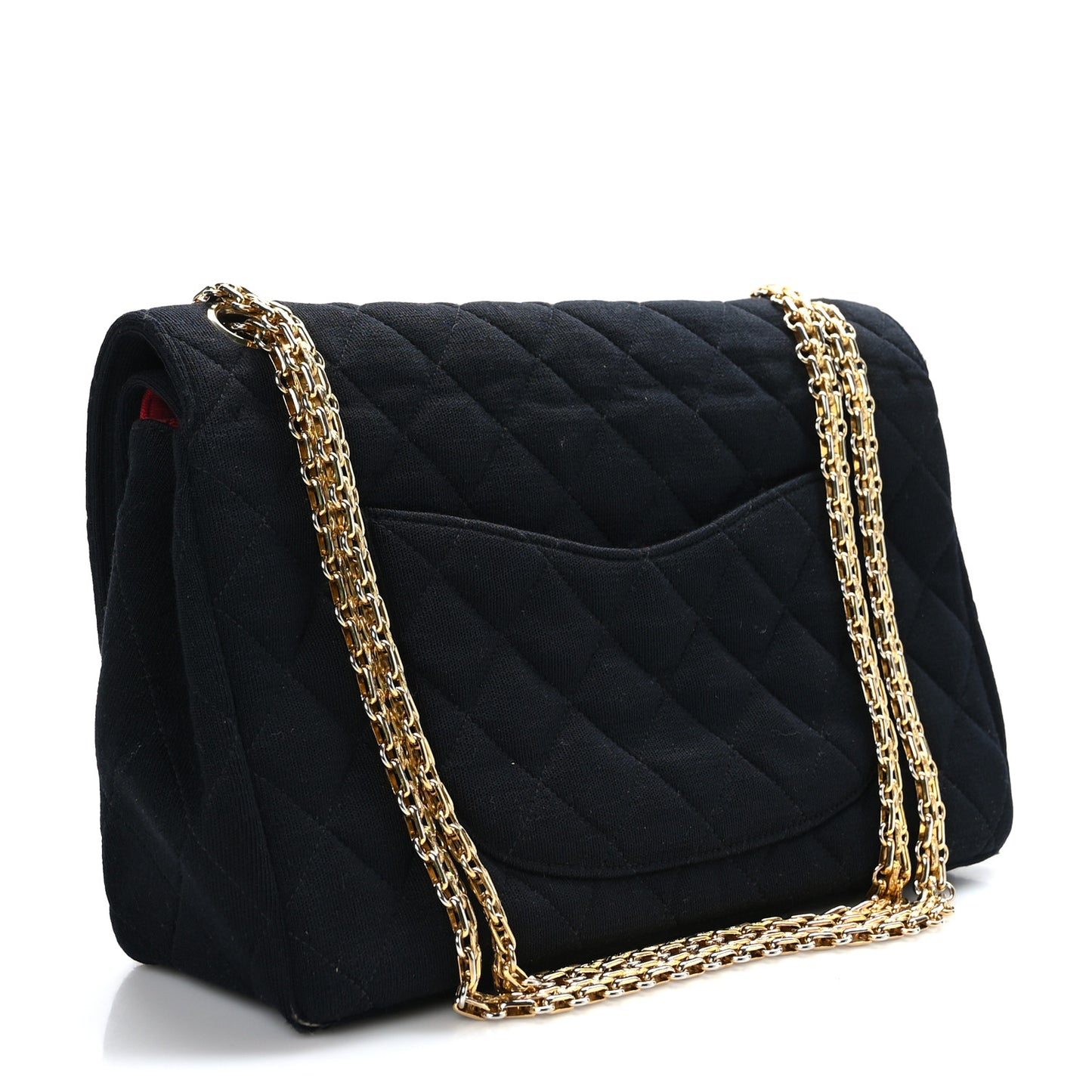 Jersey Quilted Medium Double Flap Black
