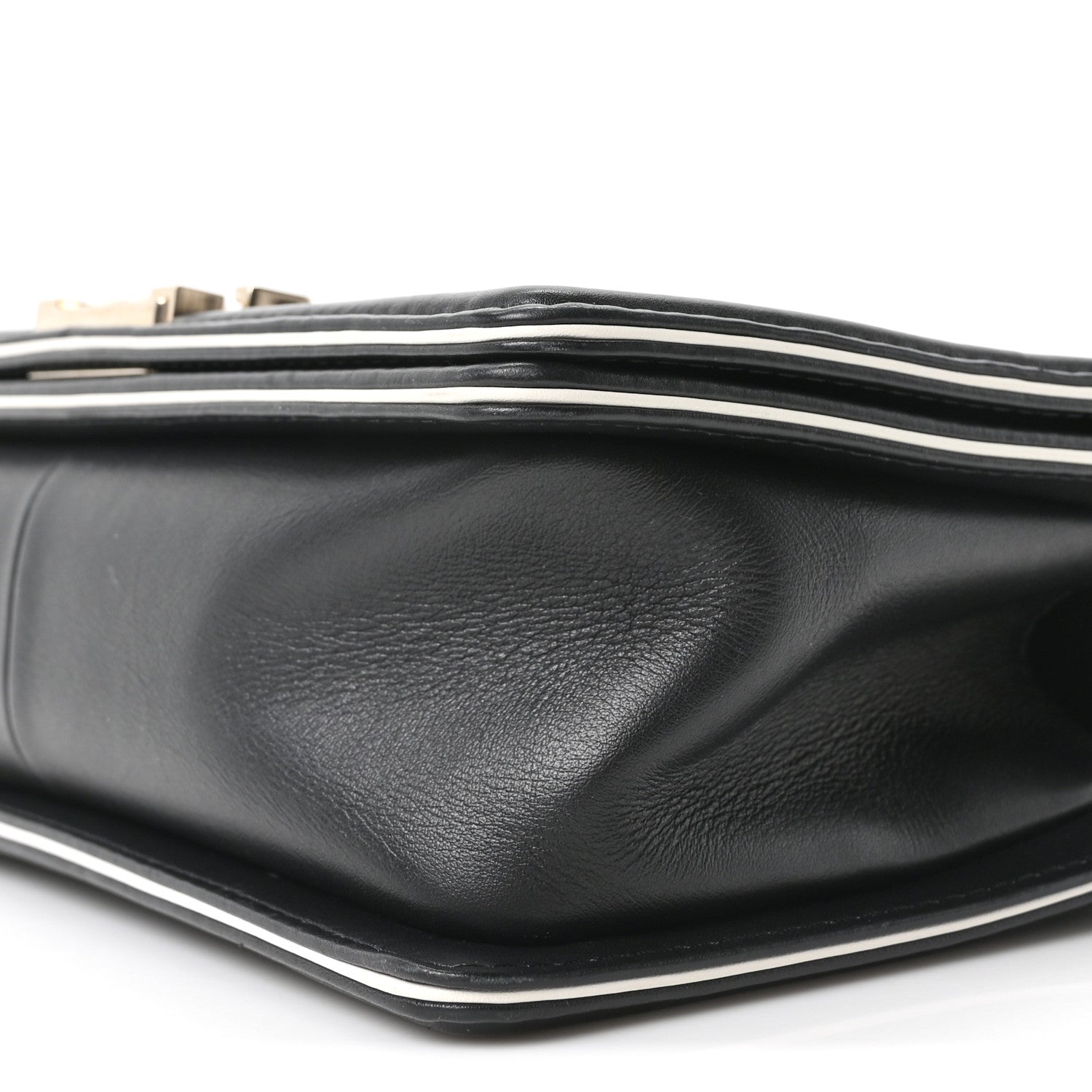 Chanel Calfskin Quilted Medium Boy Top Handle Flap Black 10 of 10