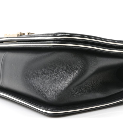 Chanel Calfskin Quilted Medium Boy Top Handle Flap Black 10 of 10