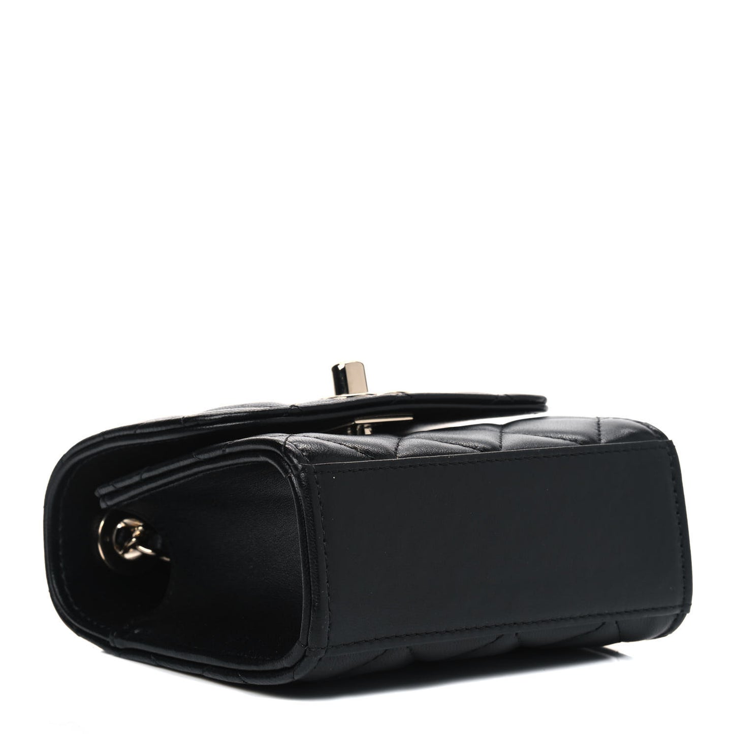 Lambskin Quilted Mini Trendy CC Chain Wallet Black