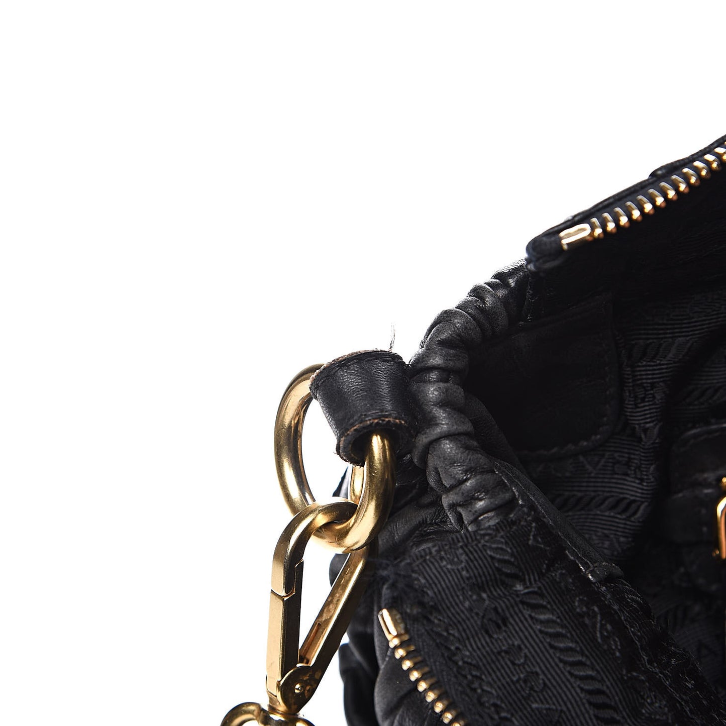 Nappa Gaufre Messenger Tote Black