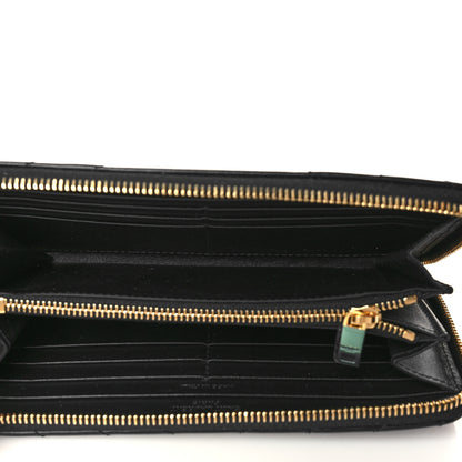 Saint Laurent Calfskin Y Quilted Joan Zip Around Wallet Black 5 of 7