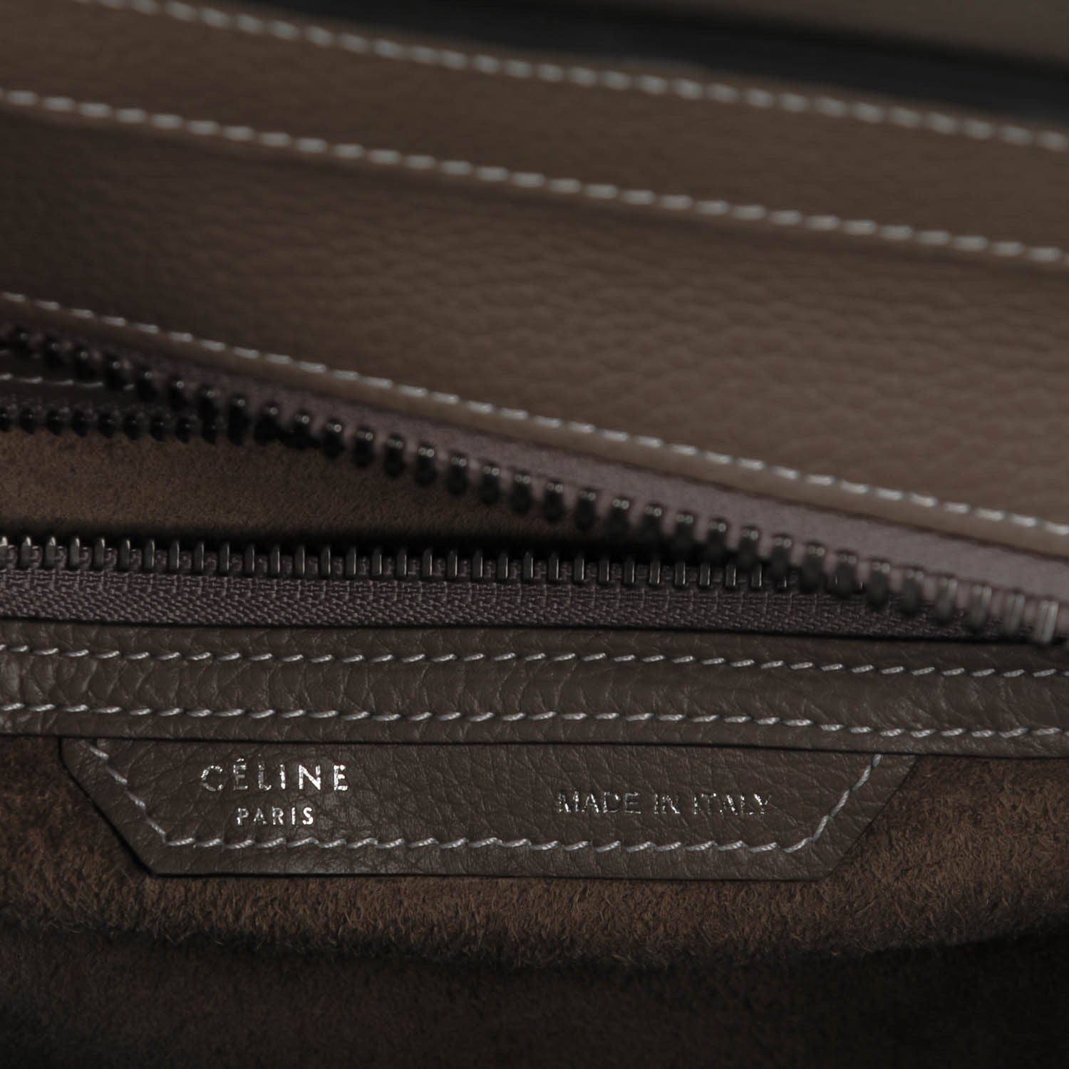 Celine Drummed Calfskin Micro Luggage Souris 6 of 9