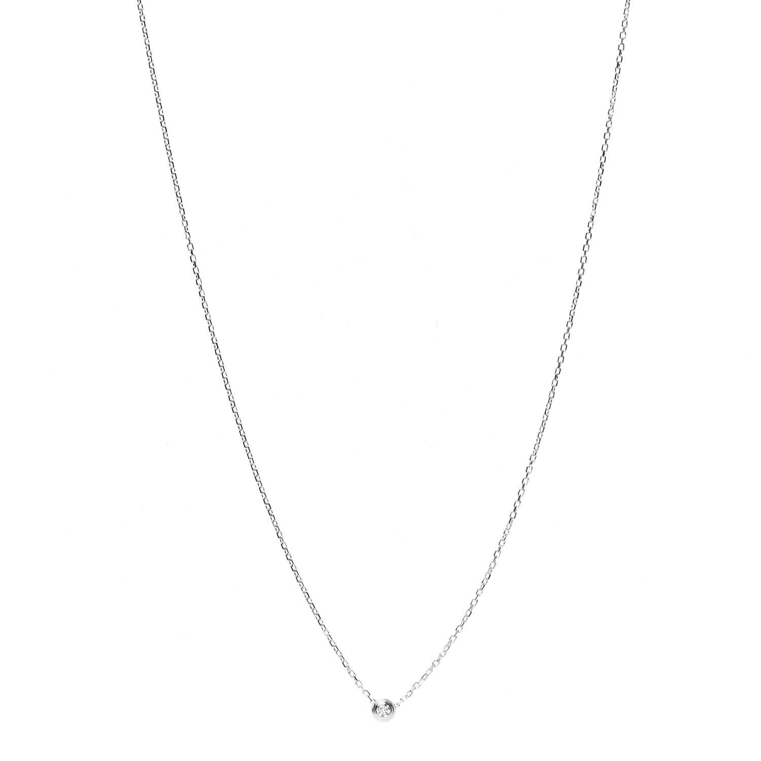 Cartier 18K White Gold Diamond XS D'Amour Pendant Necklace 1 of 7