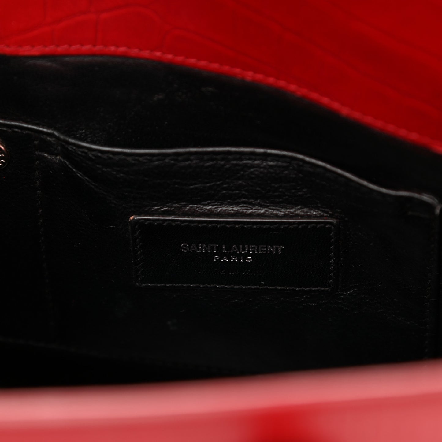 Calfskin Crocodile Embossed Baby Sac De Jour Red