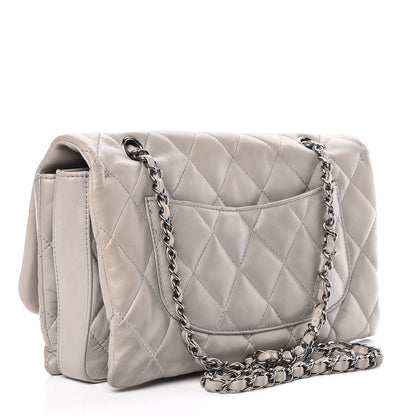 Chanel Lambskin Quilted 3 Accordion Flap Bag Grey 4 of 14