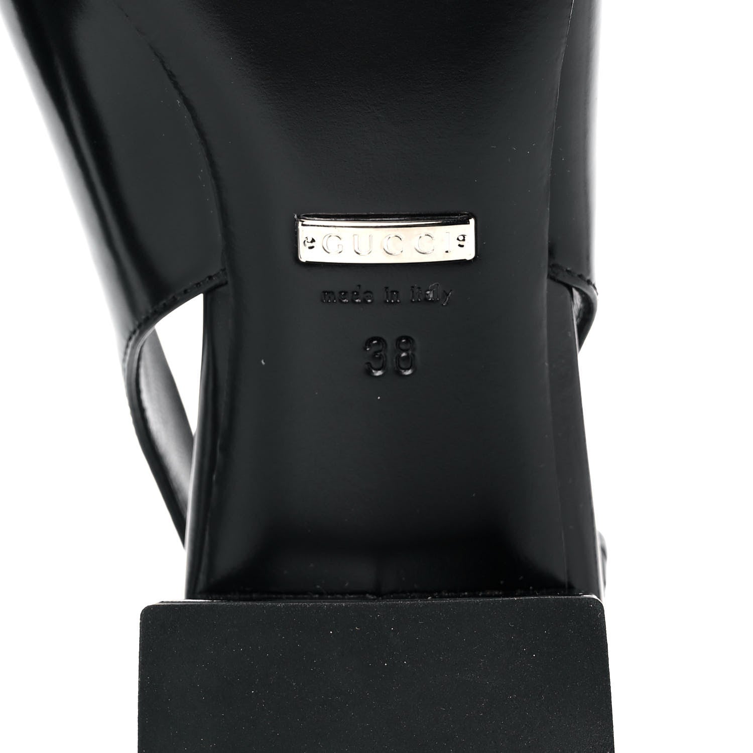 Gucci Regent Calfskin Horsebit Slingback Pumps 38 Black 6 of 11