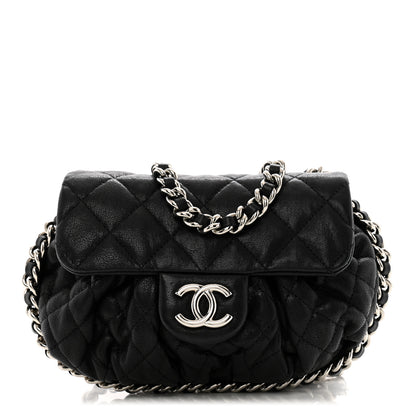 Chanel Washed Lambskin Quilted Mini Chain Around Flap Black 1 of 12