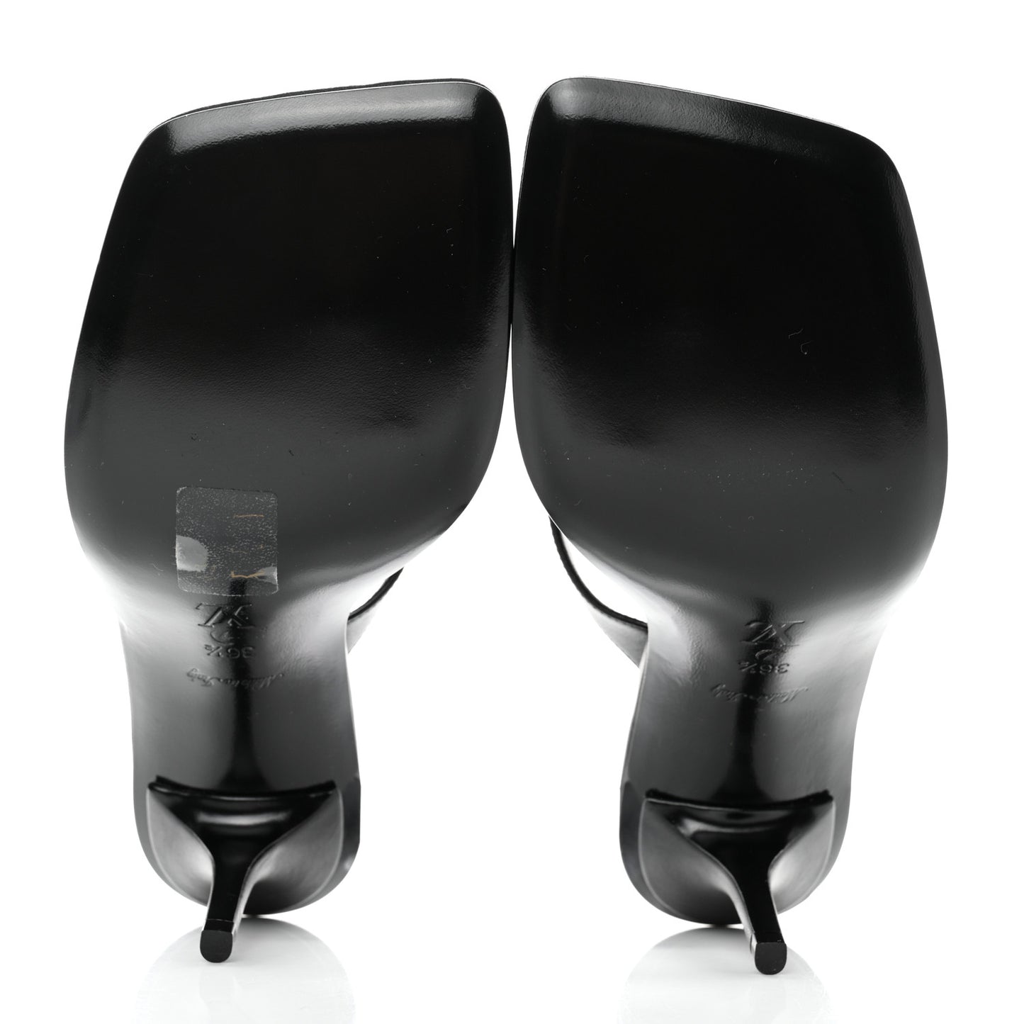 Calfskin Signature Thong Sandal 36.5 Black