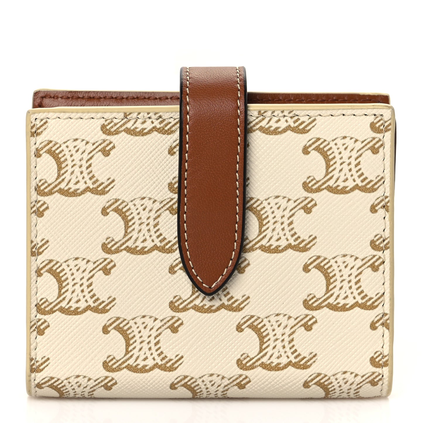 Canvas Triomphe Small Strap Wallet White