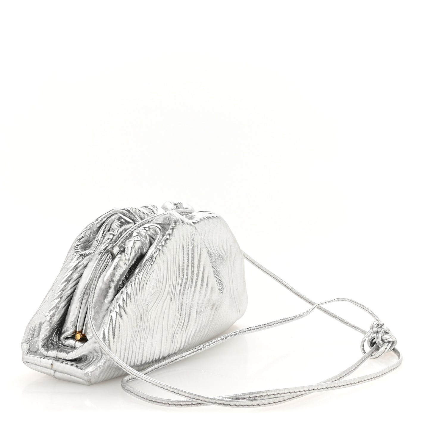 Metallic Bark Calfskin The Mini Pouch Silver