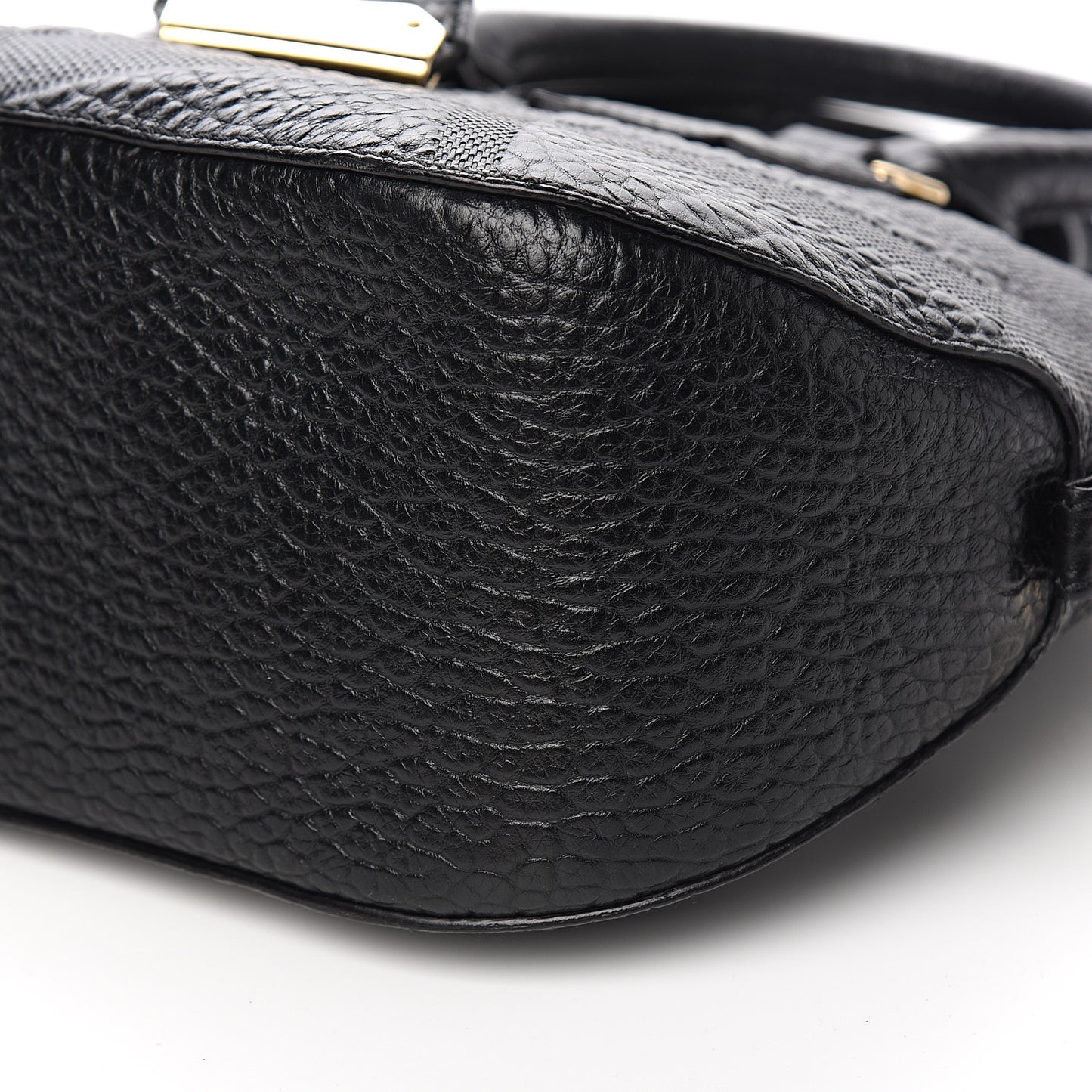 Heritage Grain Check Embossed Small Orchard Bowling Bag Black
