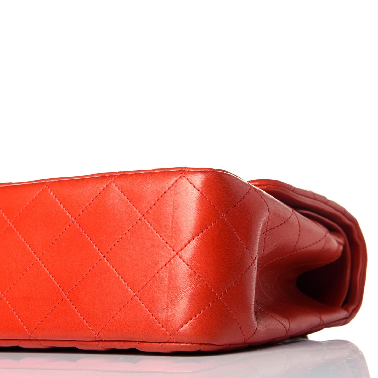 Lambskin Quilted Jumbo Double Flap Red
