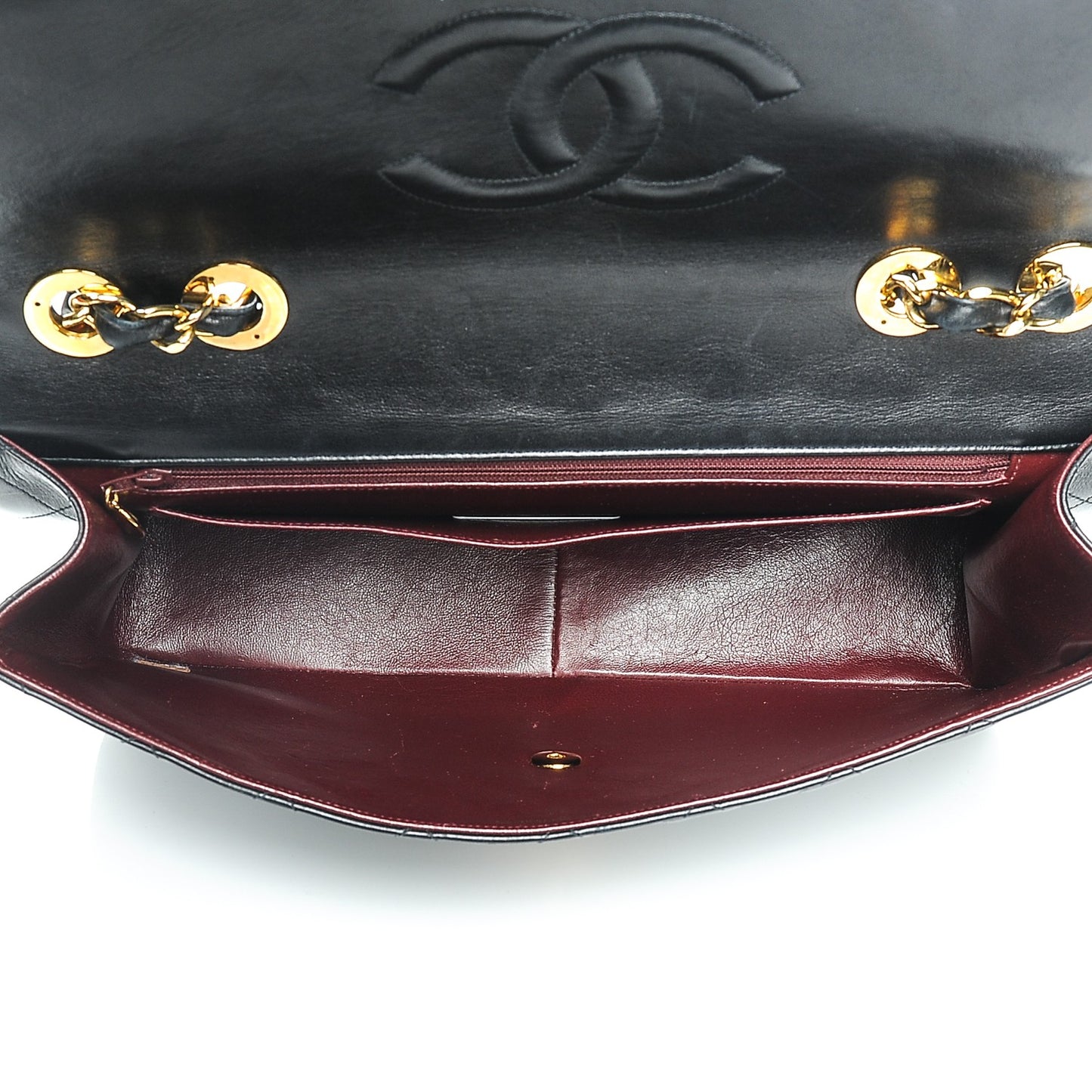 Lambskin Quilted XL Jumbo Single Flap Black
