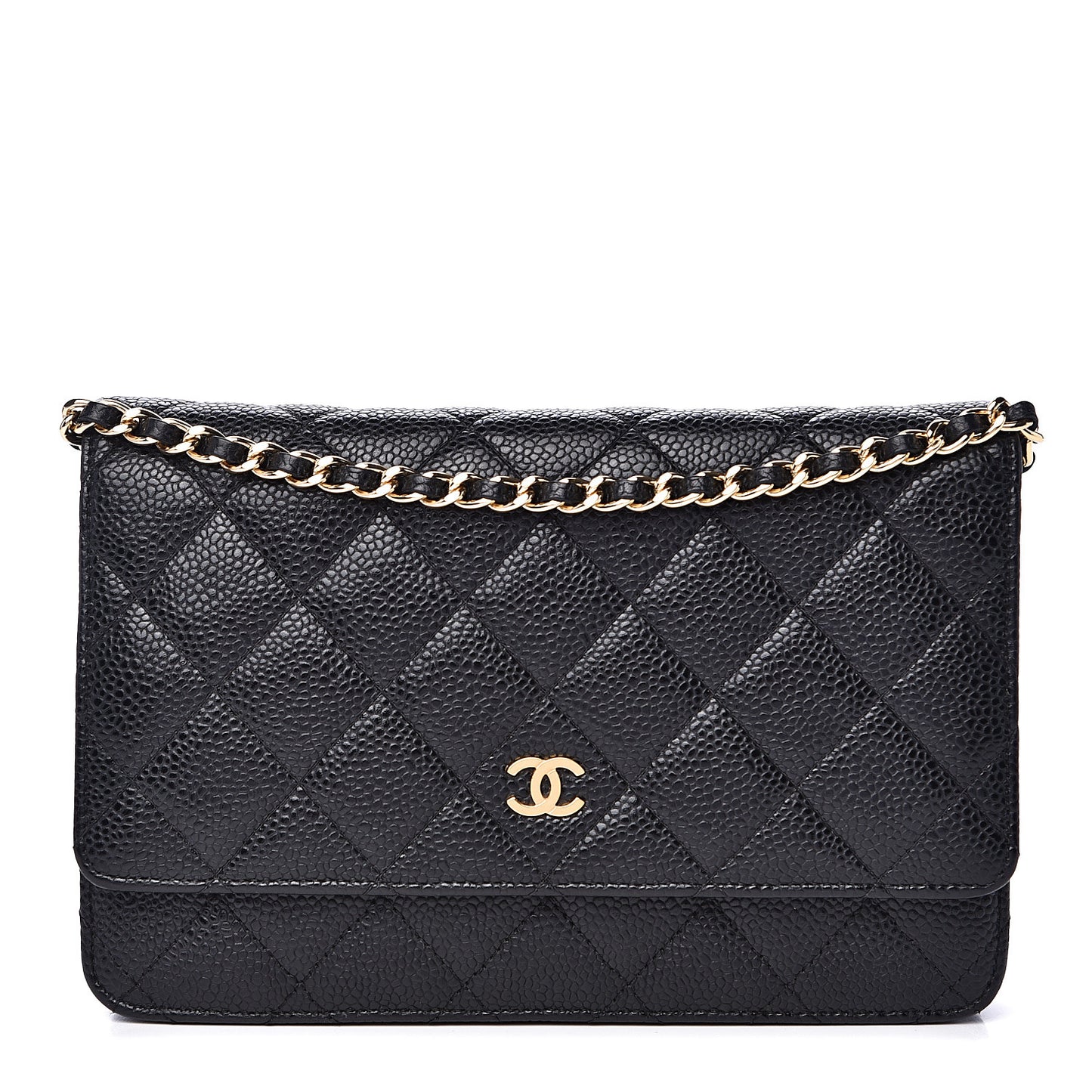 Caviar Quilted Wallet On Chain WOC Black