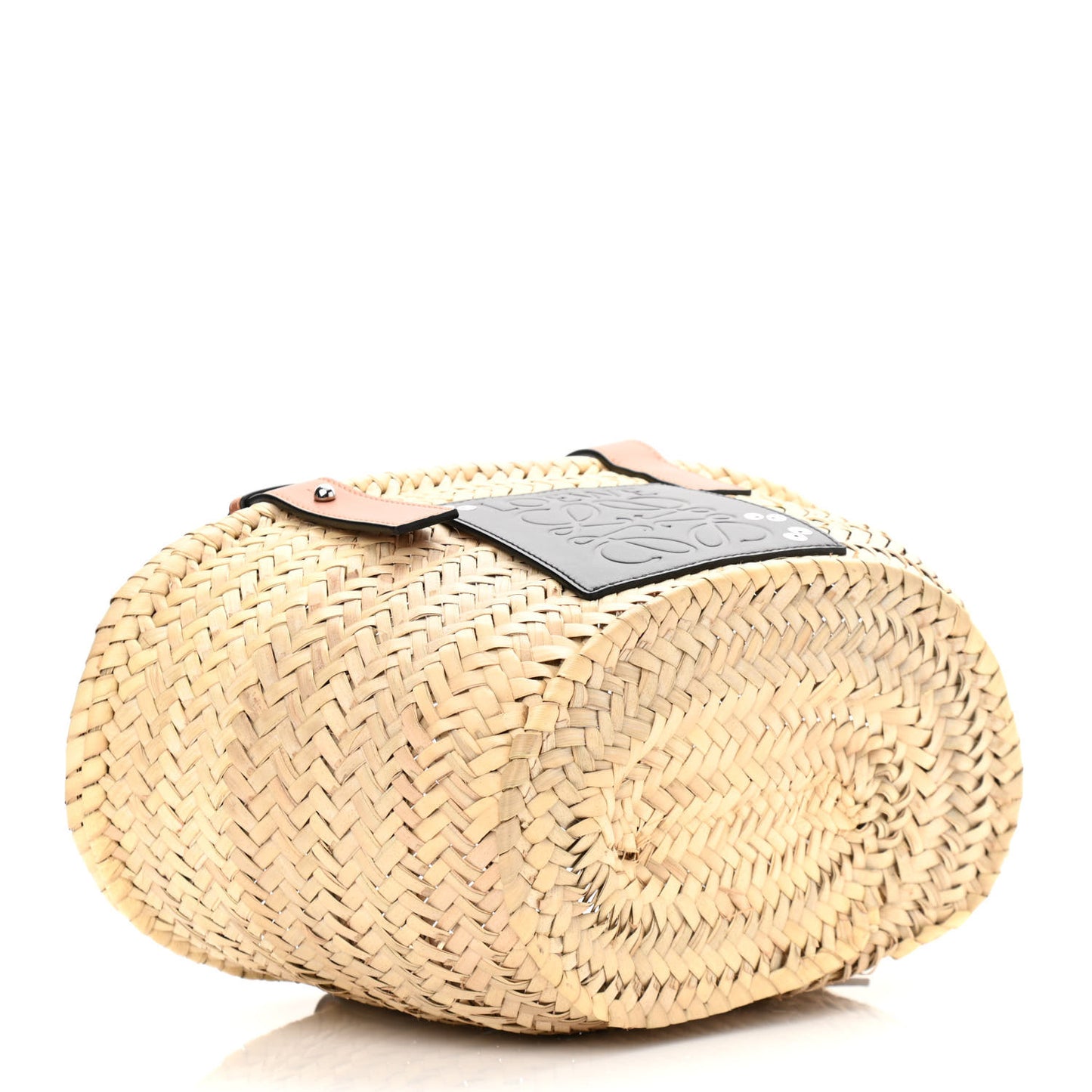 X MY NEIGHBOR TOTORO Raffia Dust Bunnies Basket Tote Bag Black Tan