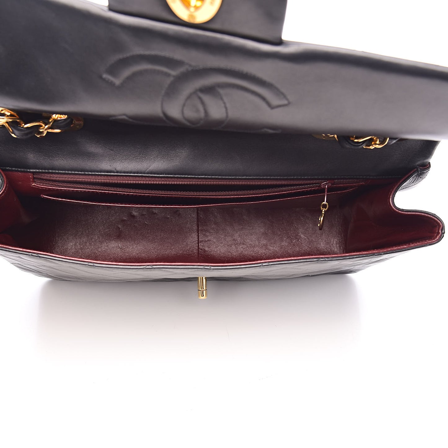 Lambskin Quilted XL Jumbo Single Flap Black