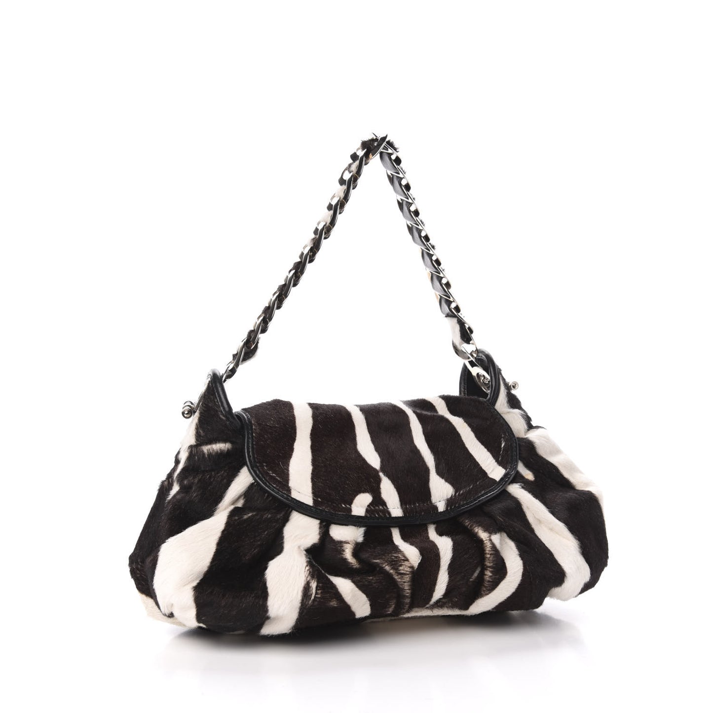 Pony Hair Zebra Print Jazzclub Shoulder Bag