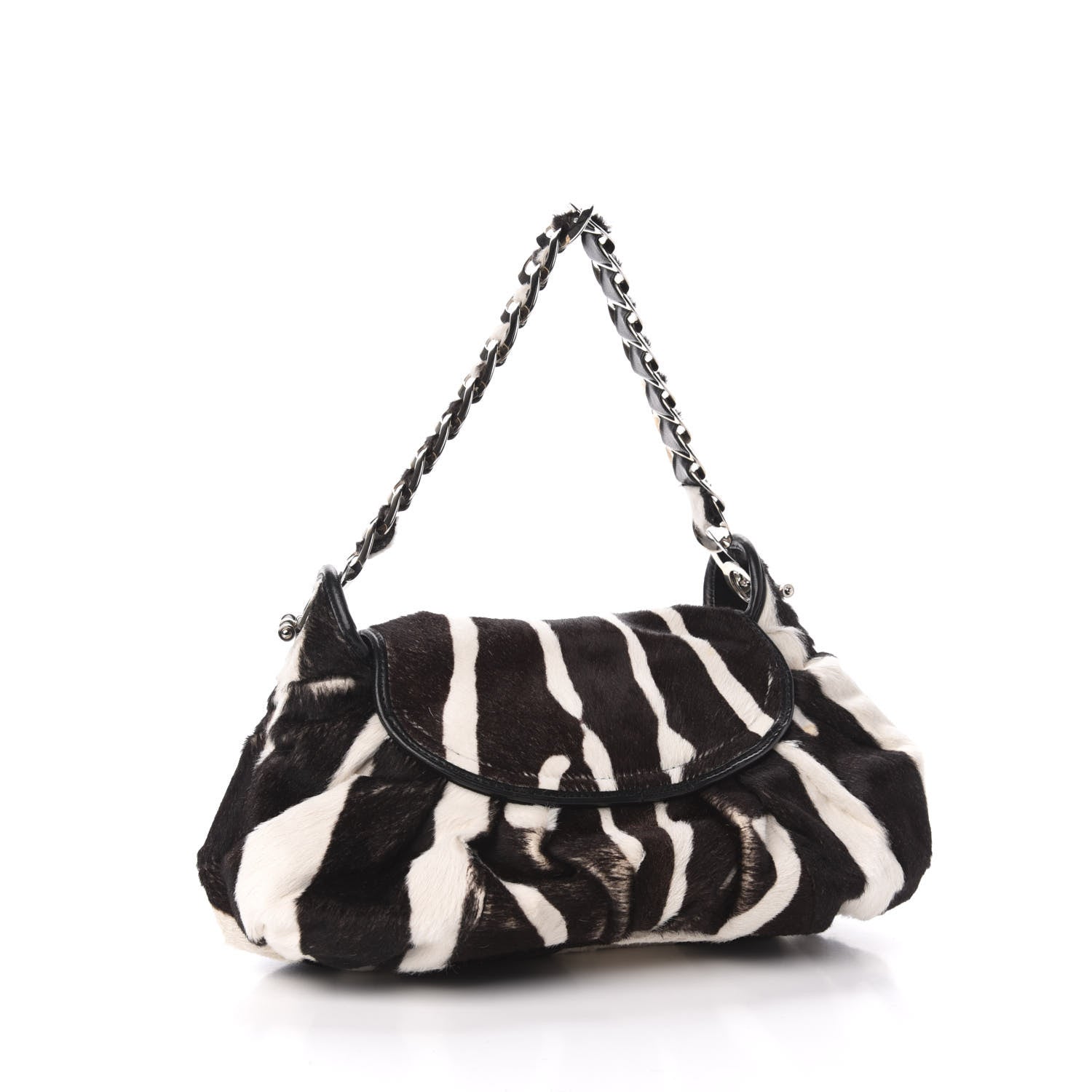 Christian Dior Pony Hair Zebra Print Jazzclub Shoulder Bag 3 of 14