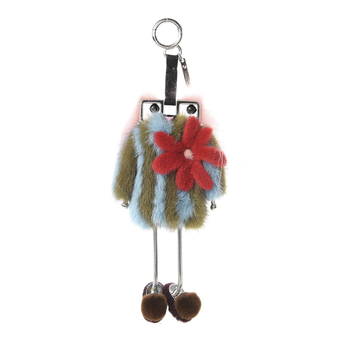Calfskin Mink Fox Fur Witches Charm Blue Green