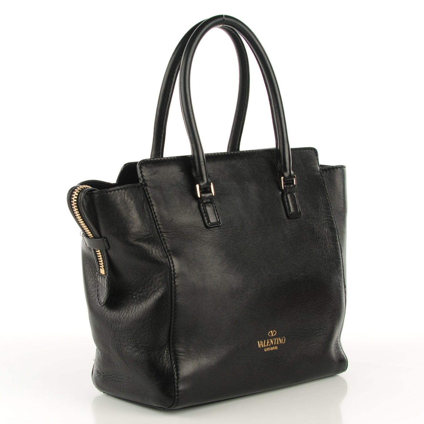 Lambskin Crystal B Diamond Tote Black