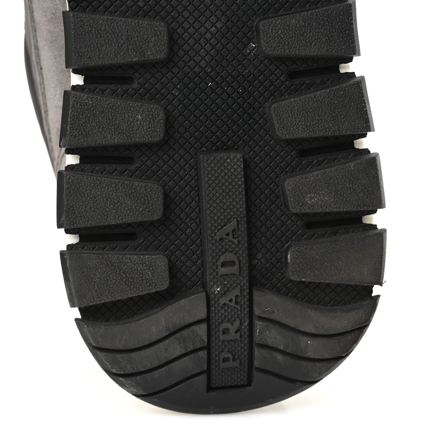 Prada Re-Nylon Suede Metal Triangle Logo Quilted 45mm Sneakers 38 Ghiaia 7 of 11