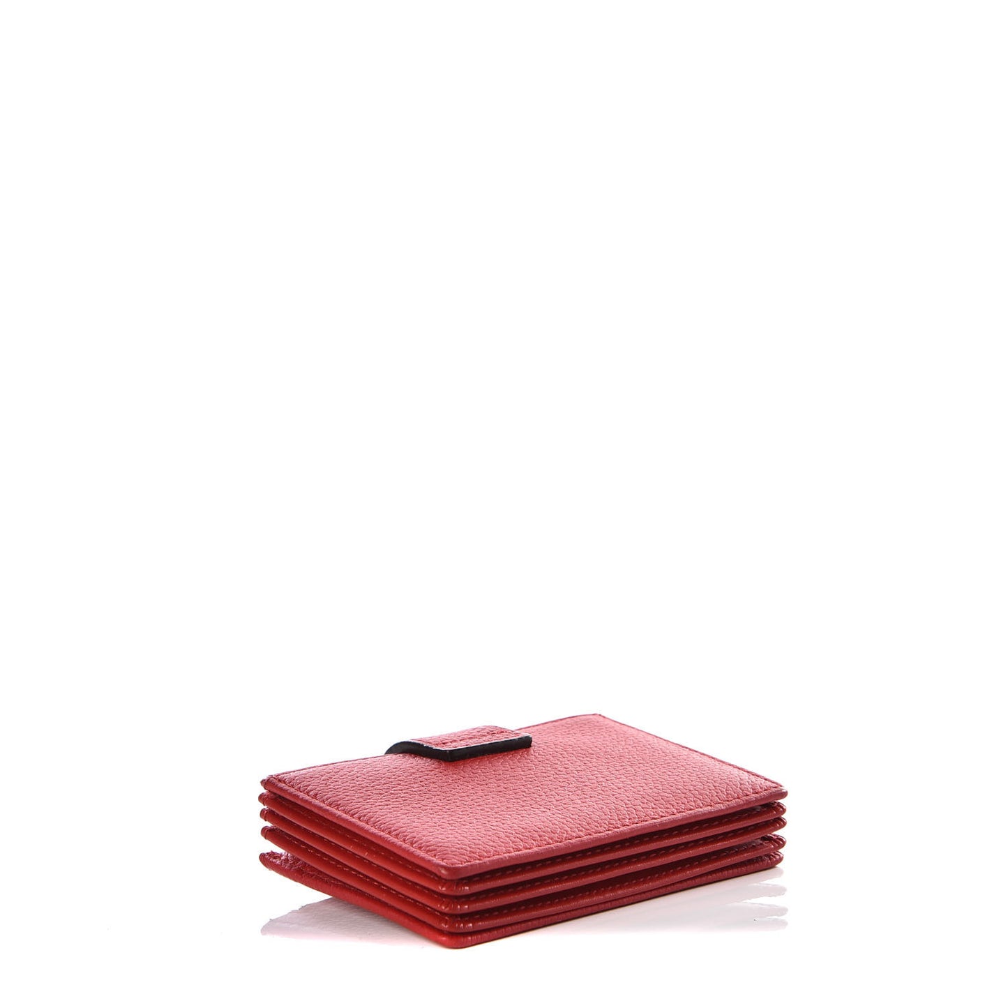 Grained Calfskin Milla Accordion Card Case Red