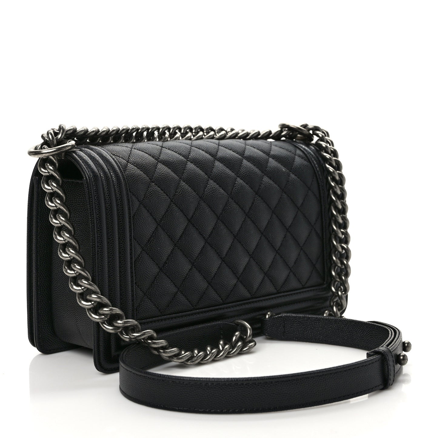Caviar Quilted Medium Boy Flap Black
