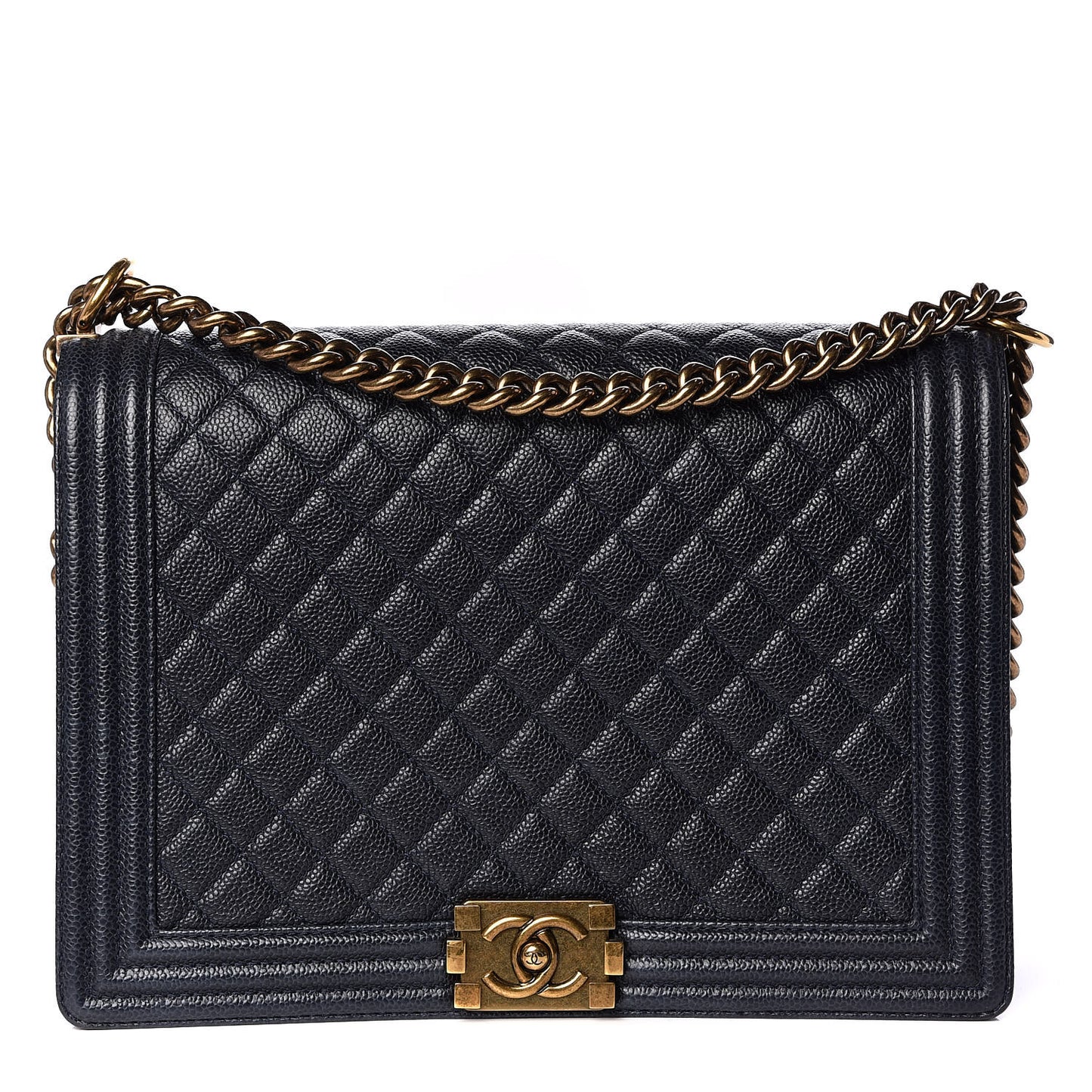 Caviar Quilted Large Boy Flap Blue