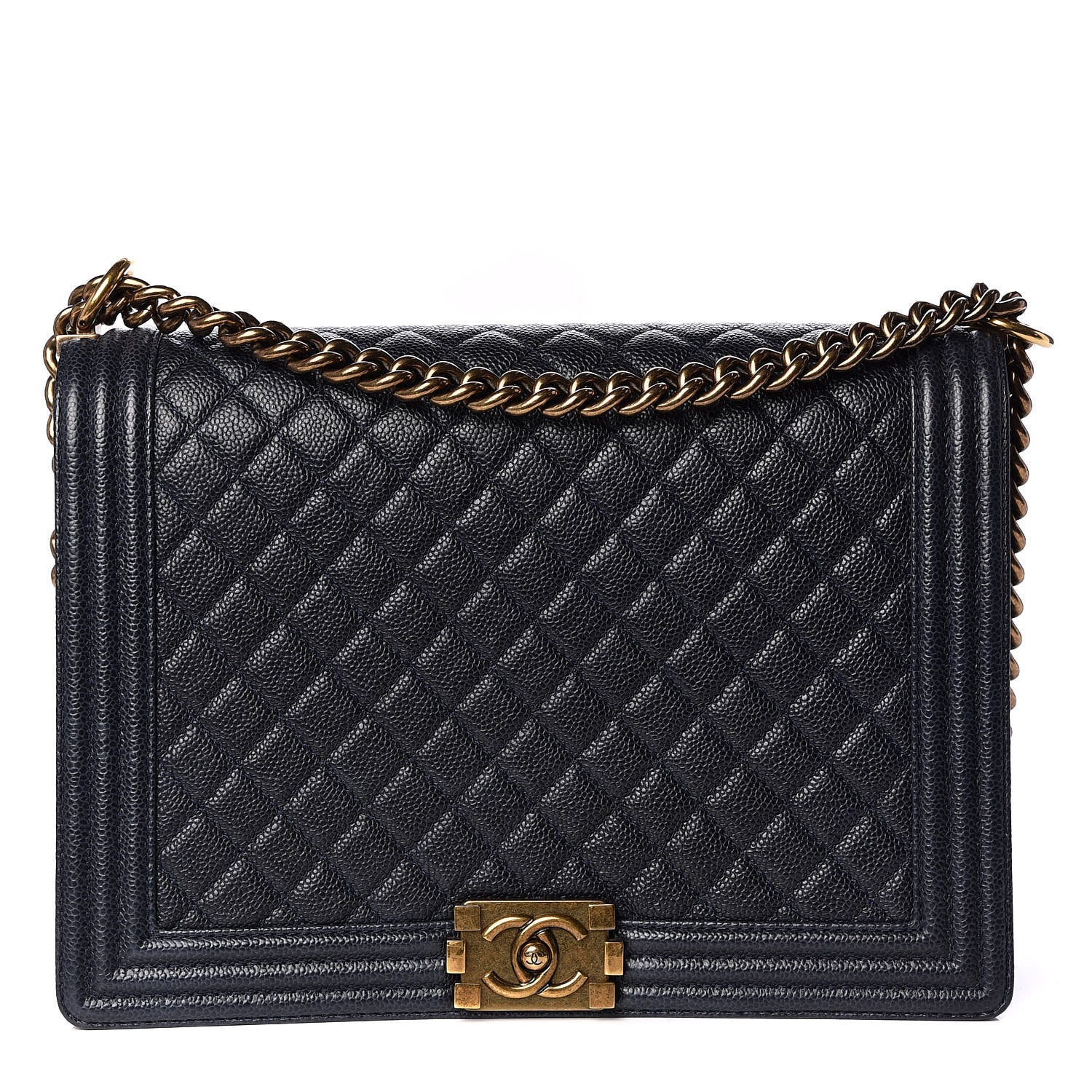 Chanel Caviar Quilted Large Boy Flap Blue 1 of 9