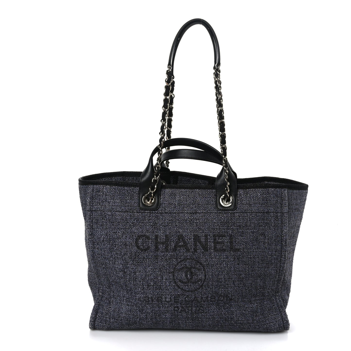 Lurex Boucle Medium Deauville Tote Black