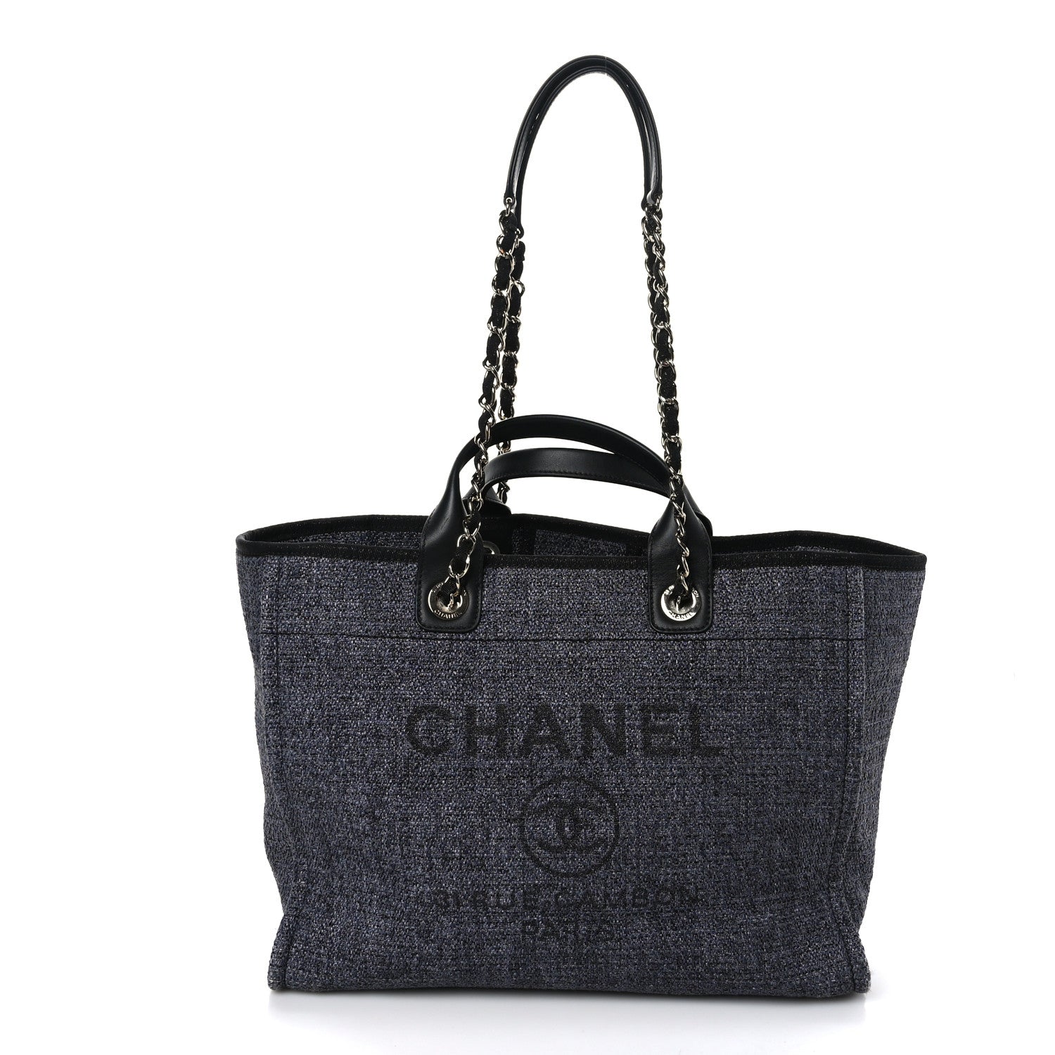 Chanel Lurex Boucle Medium Deauville Tote Black 1 of 12