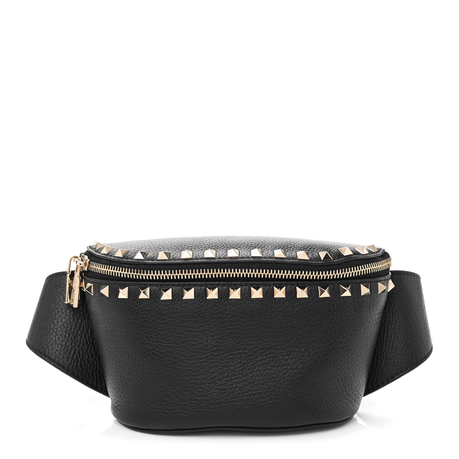 Valentino Garavani Grainy Calfskin Rockstud Belt Bag Black 1 of 7