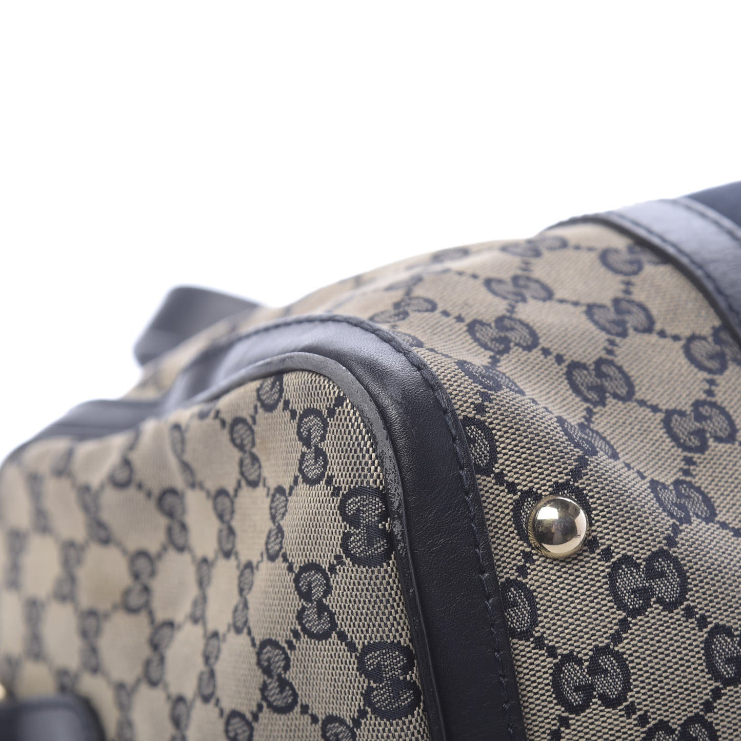 Monogram Selleria Calfskin Vintage Web Medium Boston Beige Blue