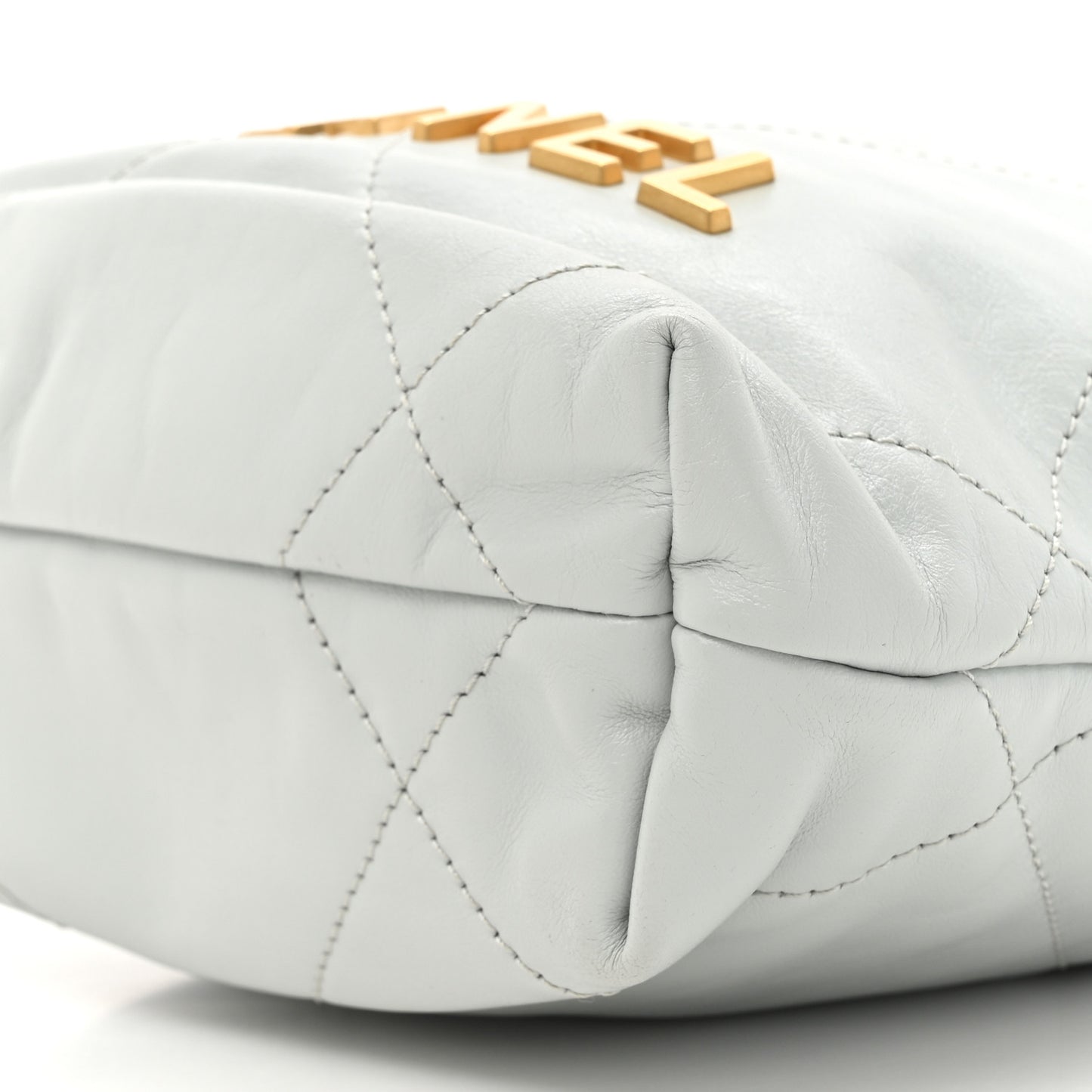 Shiny Calfskin Quilted Mini Chanel 22 Light Blue