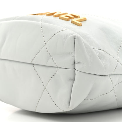Chanel Shiny Calfskin Quilted Mini Chanel 22 Light Blue 9 of 10