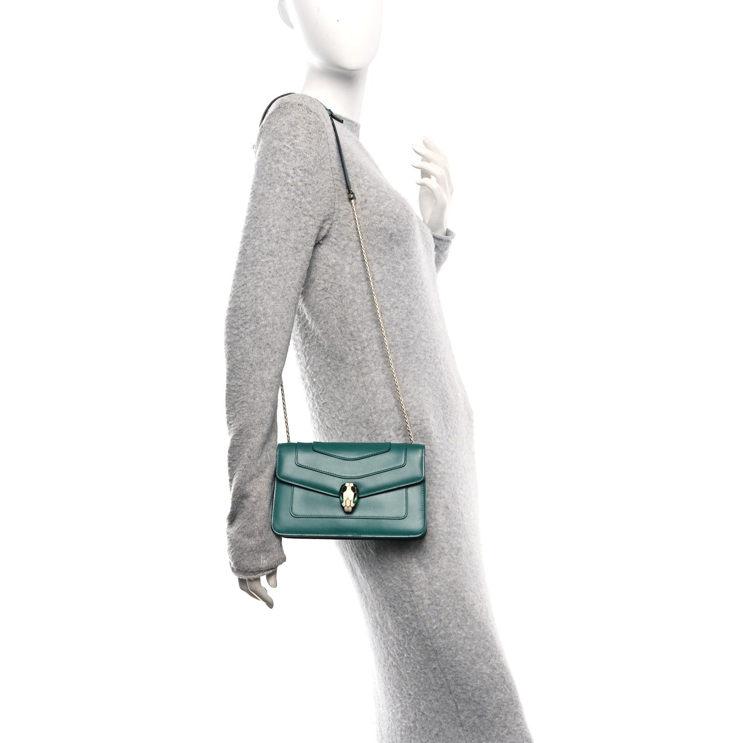 Bulgari Calfskin Serpenti Forever Crossbody Bag Emerald Green 2 of 10