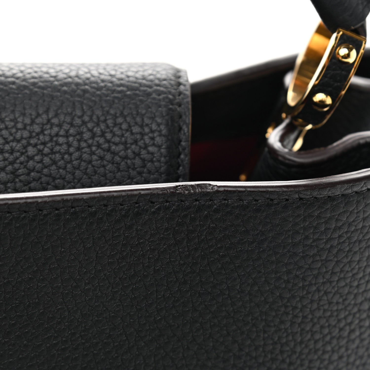 Louis Vuitton Taurillon Capucines MM Black Fuchsia 10 of 12