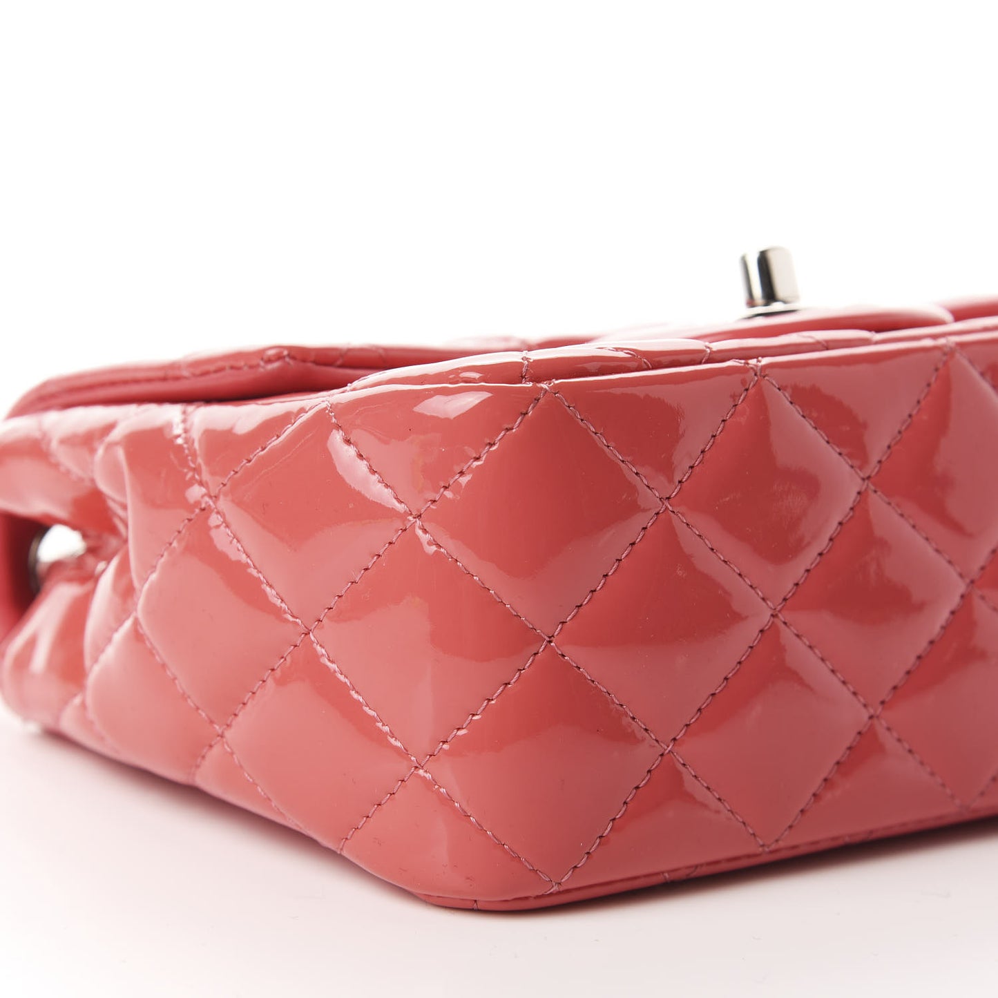 Patent Quilted Mini Square Flap Pink