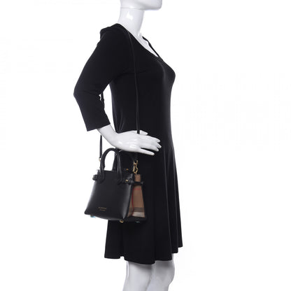 Burberry Derby Calfskin House Check Baby Banner Tote Black 2 of 8