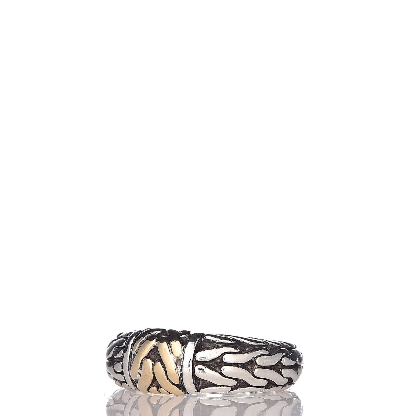 Sterling Silver 18K Yellow Gold Classic Chain Ring 51 5.75
